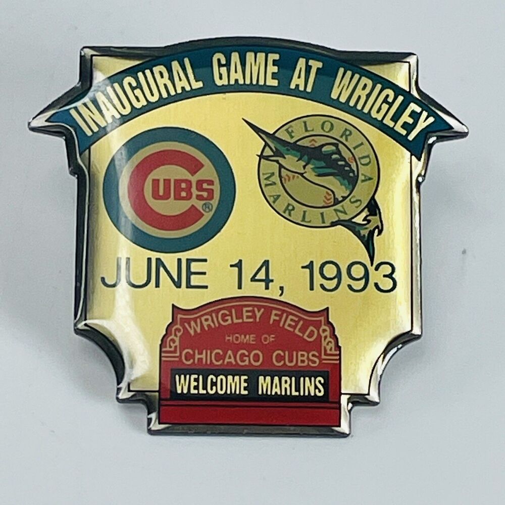 Chicago Cubs Florida Marlins 1993 Inaugural Game at Wrigley Field Hat Lapel Pin